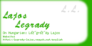 lajos legrady business card